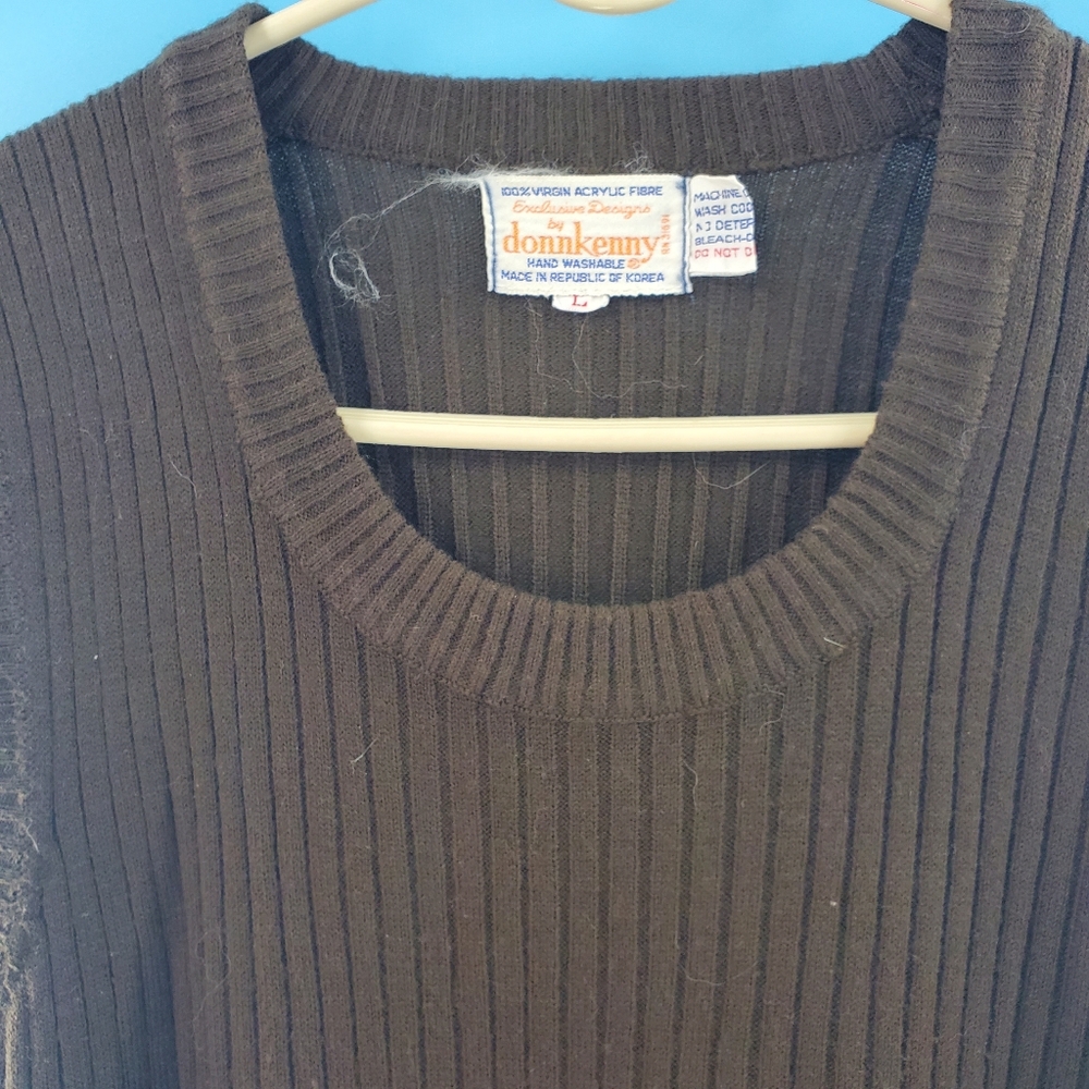 Vintage 70s brown sweater vest S/M - Picture 3 of 11